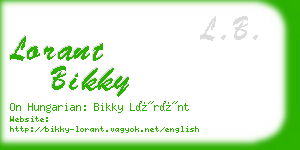 lorant bikky business card